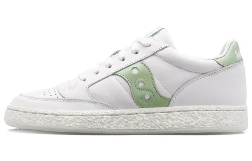 Saucony Jazz Court Metallic Slip Resistant Abrasion Resistant Low top Skateboard Shoes Women's White Green
