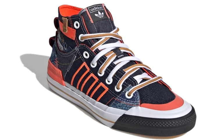 Кеды adidas originals Nizza Hi DL Hi Dl (сине-оранжево-белые) — Синий / оранжевый / белый — фото 3