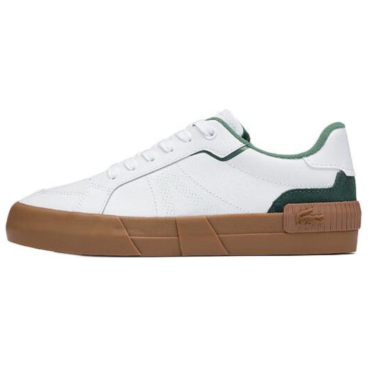LACOSTE L004 Cow Split Leather Low top Skateboard Shoes Women's White