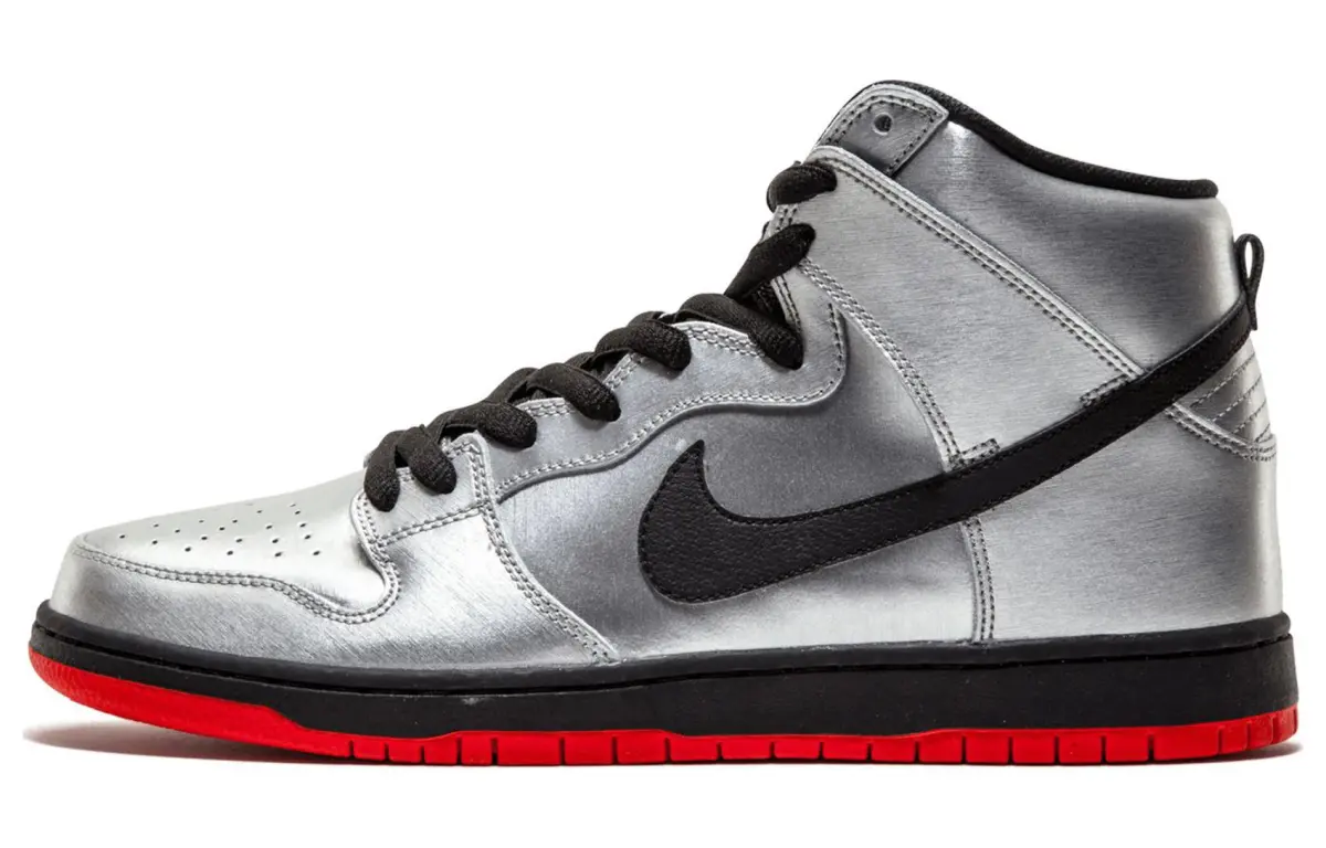 Nike Dunk SB Steel Reserve High top Skateboard Shoes Men's Metallic Silver