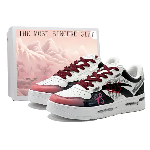 Anta Life Collection Slip Resistant Cushioning Low top Skateboard Shoes Men's Black Red