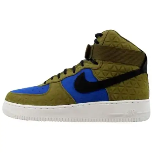 Nike Air Force 1 Hi Premium Suede Olive Flak/Black Midnight Turquoise Women's
