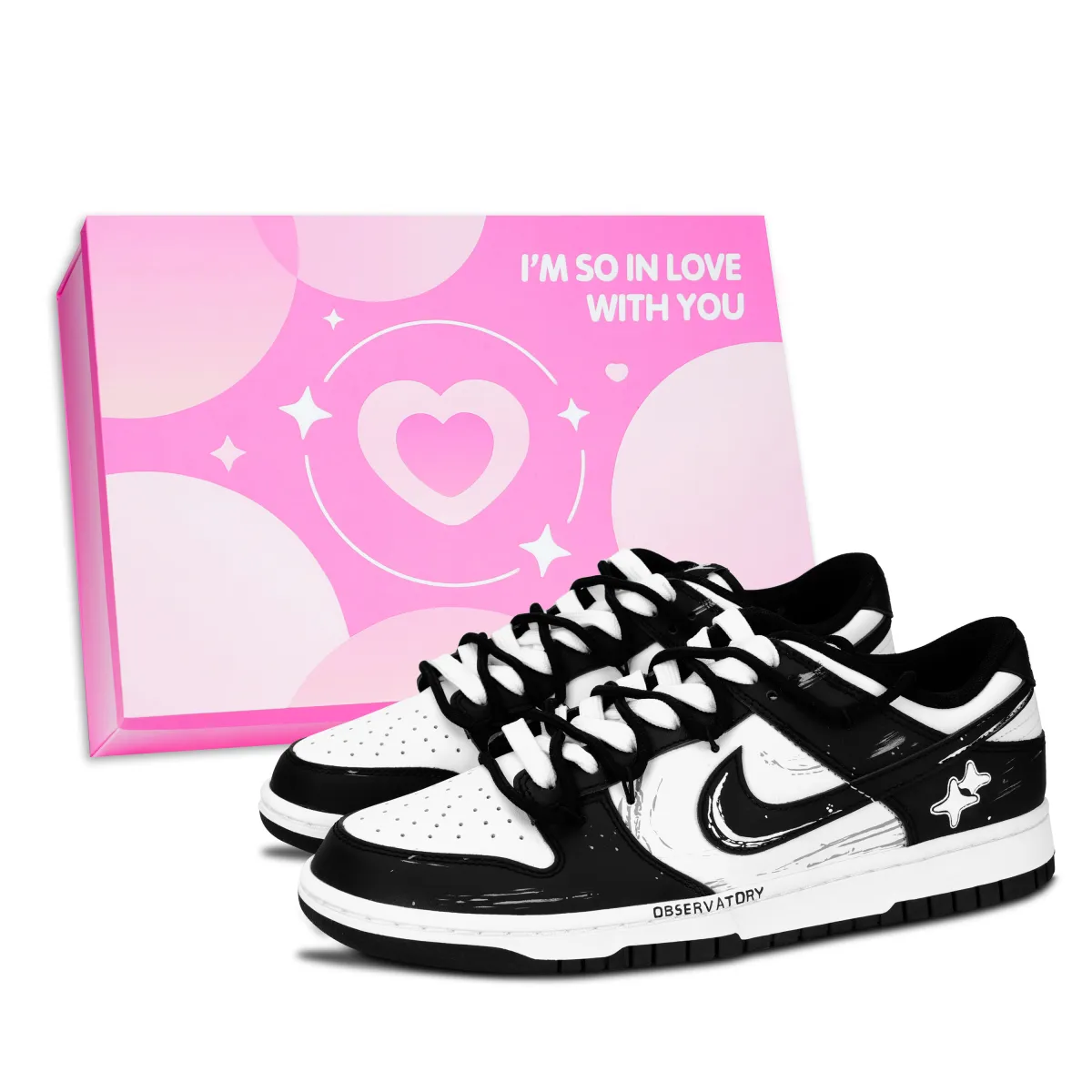 Nike Dunk Black White, Racing Through The Wind Abrasion Resistant Abrasion Resistant Low top Skateboard Shoes Unisex