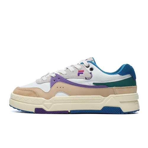 FILA FUSION Low Top Skate Sneakers 'White Blue Khaki' Women's