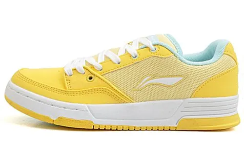 Li Ning Abrasion Resistant Low top Skateboard Shoes Women's Yellow White