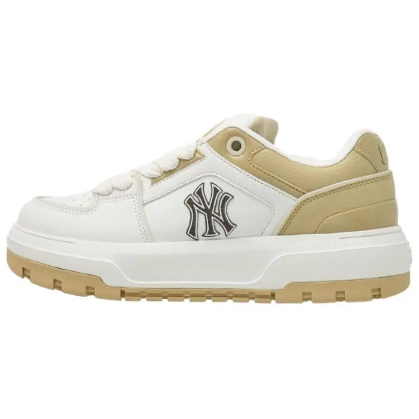 MLB Chunky Liner Comfortable Slip Resistant Abrasion Resistant Low top Skateboard Shoes Unisex White Yellow