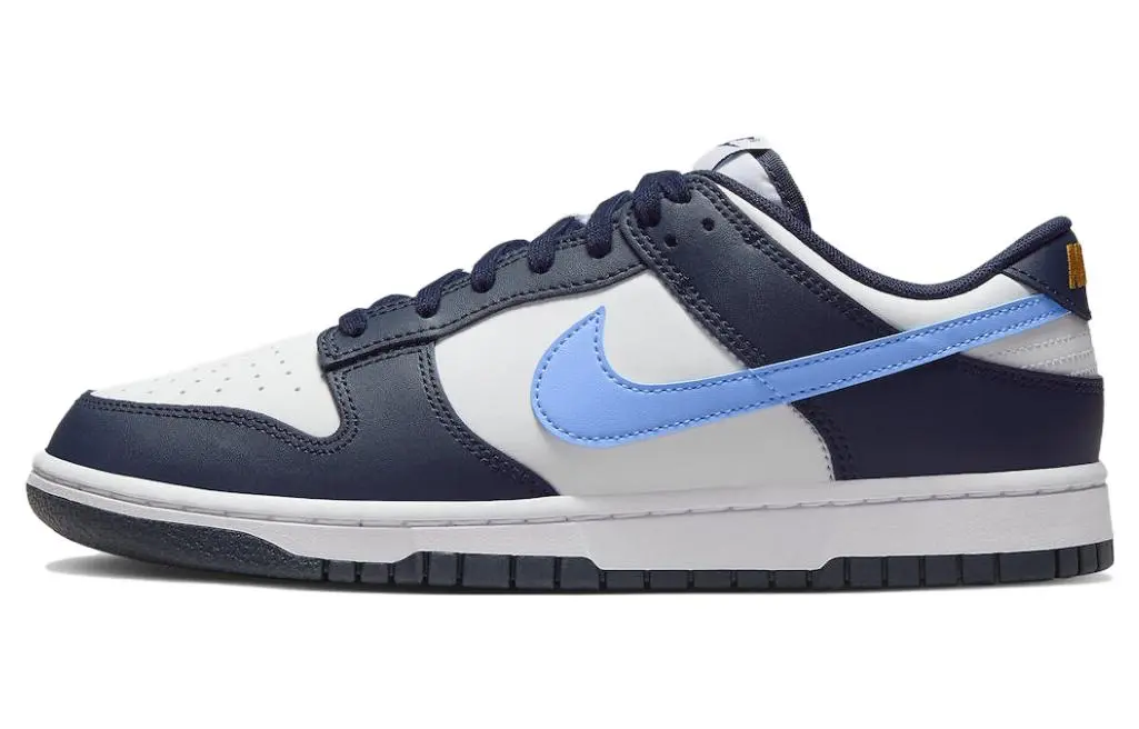 Nike Dunk Leather Fashion Trend Low top Skateboard Shoes Unisex Black White Blue