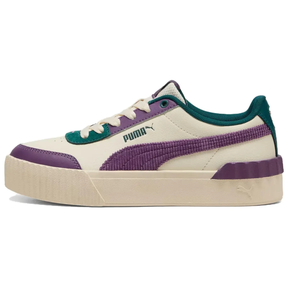 PUMA Carina Lift Abrasion Resistant Low top Skateboard Shoes Unisex Beige Purple