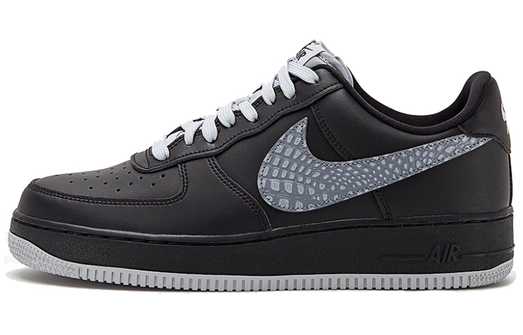 Мужские кроссовки Nike Air Force 1 (черный цемент) — Чёрный / серый — фото 1