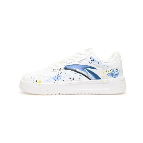 Anta Life Collection Slip Resistant Cushioning Low top Skateboard Shoes Men's White Blue