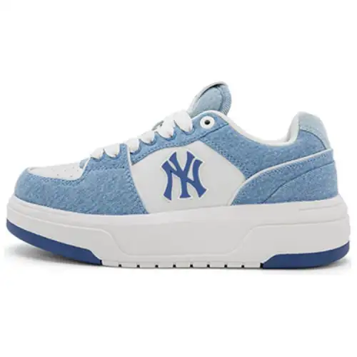 MLB New York Yankees Slip Resistant Abrasion Resistant Low top Skateboard Shoes Unisex Blue White