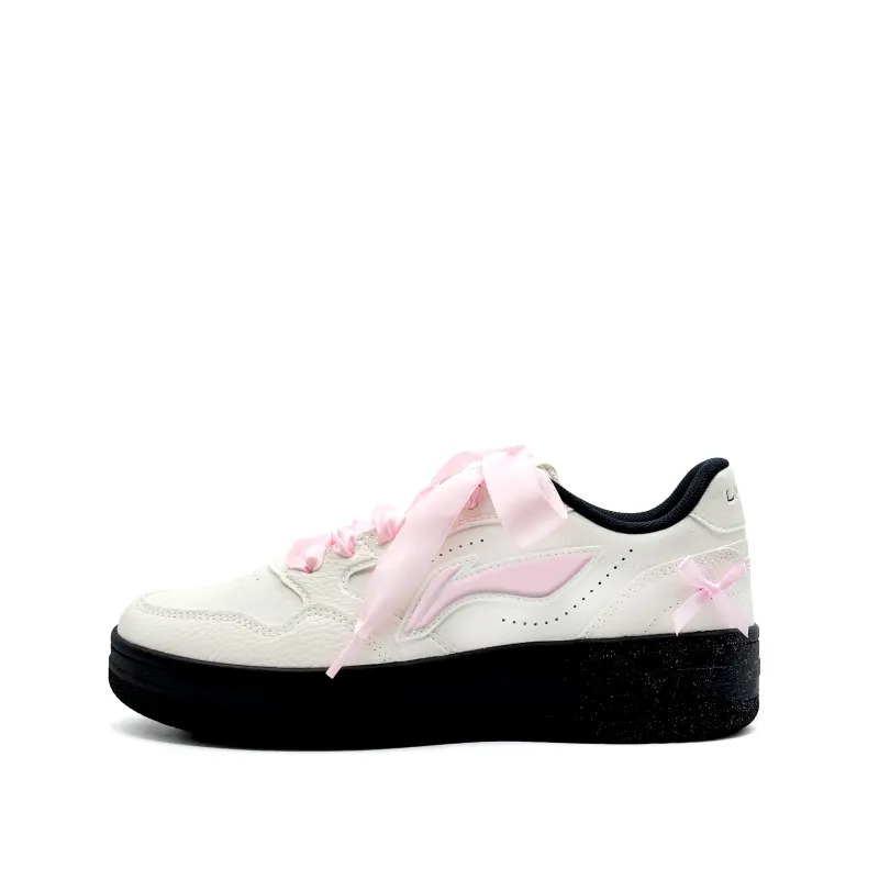 Li Ning Slip Resistant Abrasion Resistant Slip Resistant Abrasion Resistant Low top Skateboard Shoes Women's Ecru