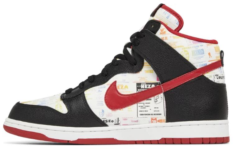 Мужские кроссовки Nike Dunk (красно-черно-белые) — 黑/运动红/白 — фото 1