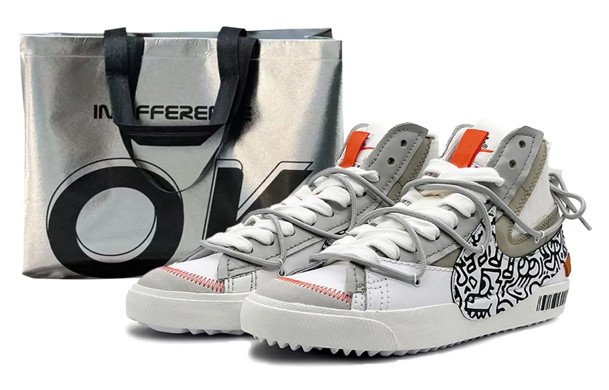 Nike Blazer '77 Jumbo Slip Resistant Abrasion Resistant High top Skateboard Shoes Unisex White Black