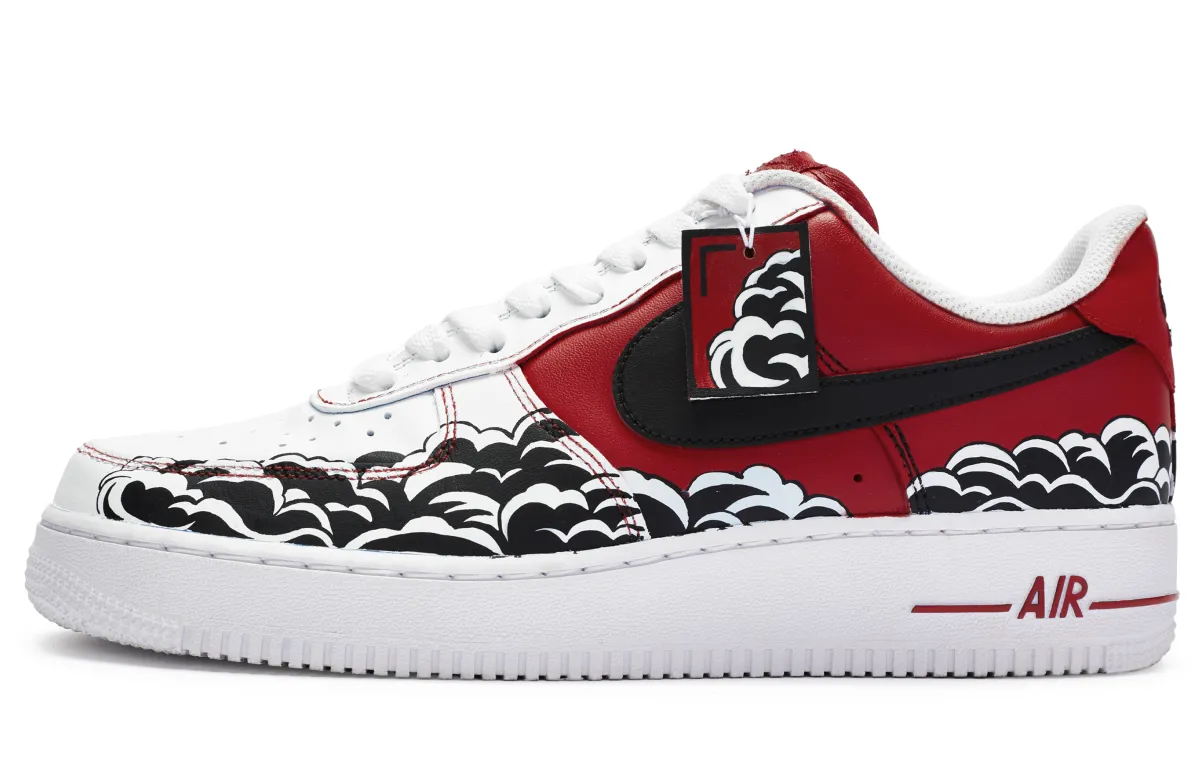 Nike Air Force 1 811 Manufacturing, Splendid Rivers And Streams Low top Skateboard Shoes Men's Red Black White