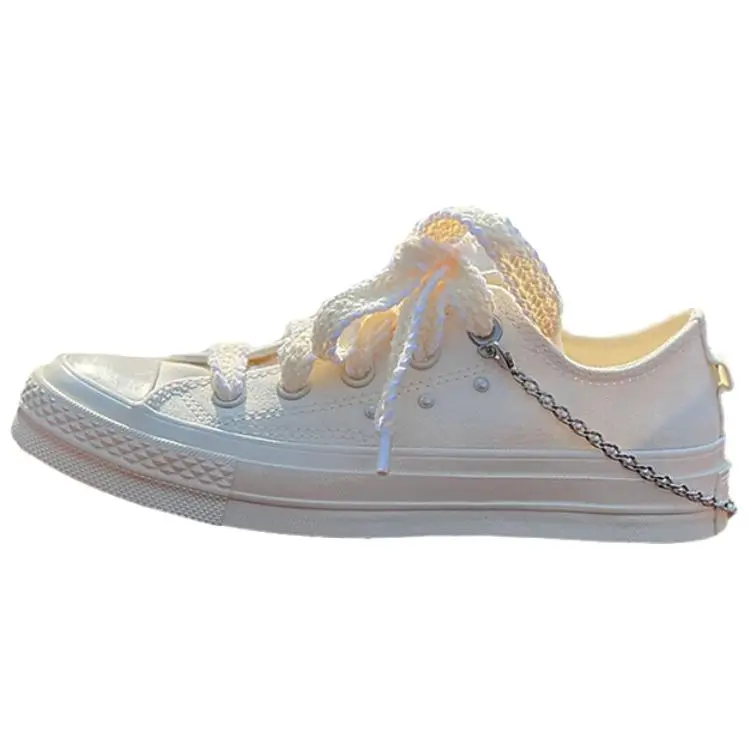 Converse CHUCK TAYLOR Soft And Comfortable Low top Skateboard Shoes Unisex White