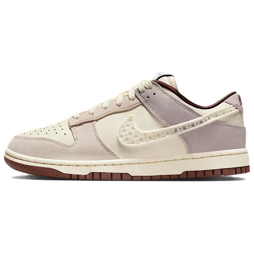 Nike Dunk Abrasion Resistant Low top Skateboard Shoes Women's Beige Brown