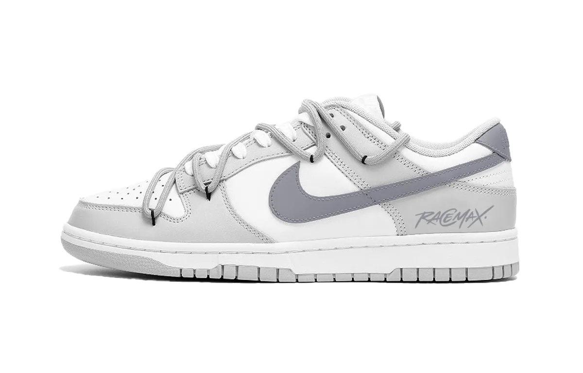Nike Dunk Slip Resistant Cushioning Abrasion Resistant Lightweight Low top Skateboard Shoes Women's White Gray
