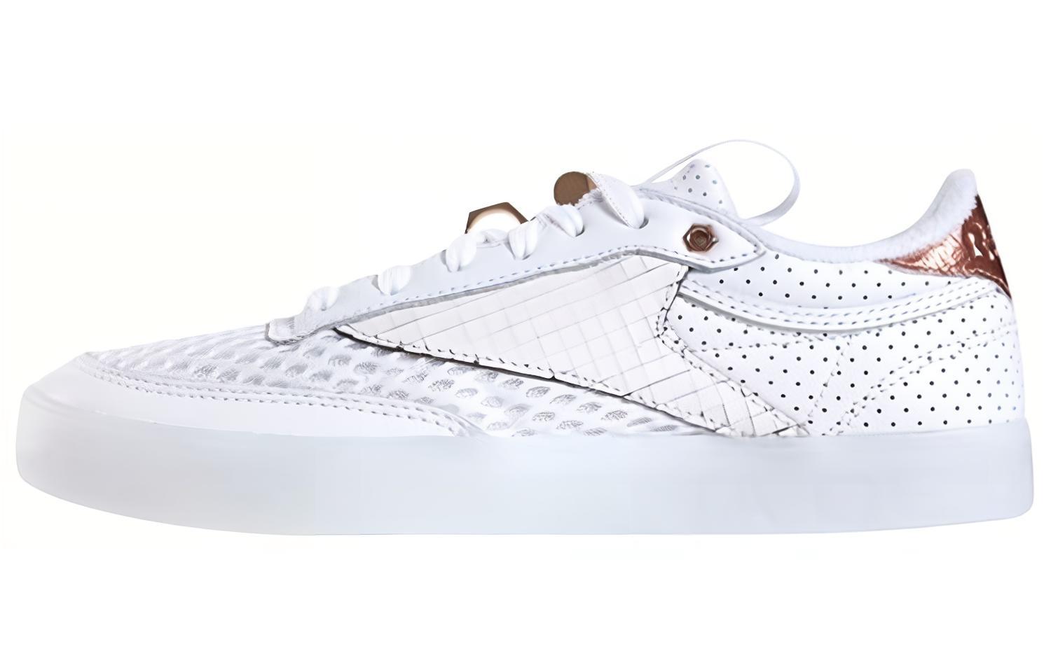 Женские кеды Reebok Club C 85 (бело-розовое золото)