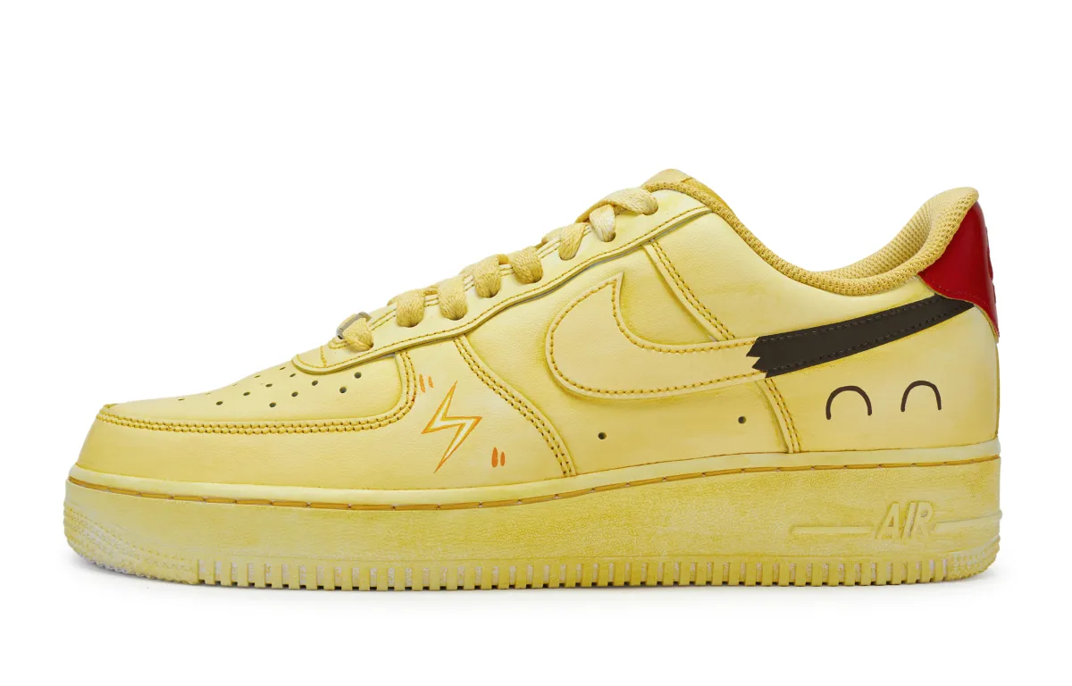 Nike Air Force 1 Low top Skateboard Shoes GS Yellow Red