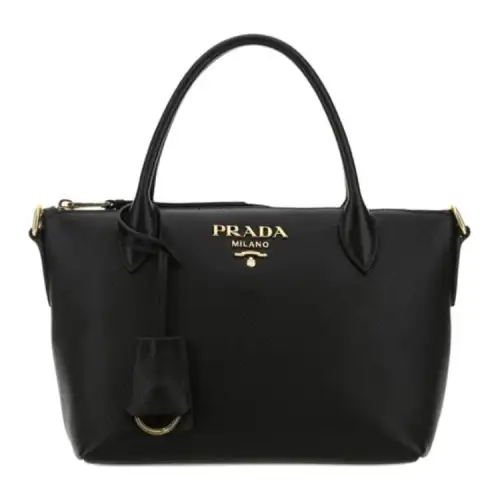 PRADA Luggage Collection Leather Handbag Women's Black