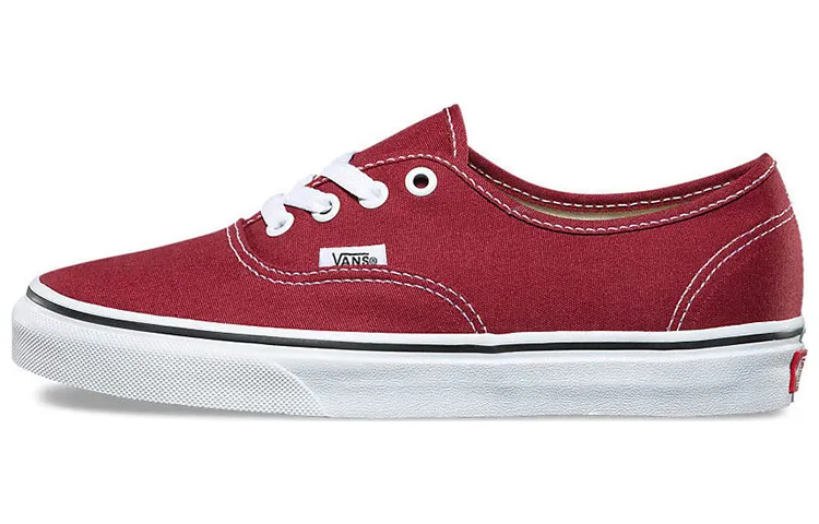 Vans Authentic Canvas Wear resistant Low Tops Casual Skateboarding Shoes Unisex Red