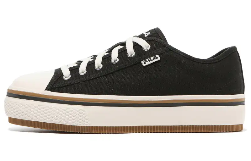 FILA Scanline V2 Abrasion Resistant Abrasion Resistant Low top Skateboard Shoes Unisex Black Korean Style