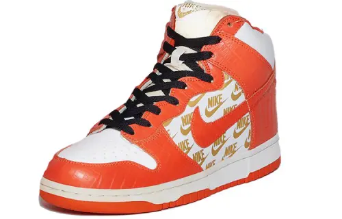 Supreme x Nike Dunk SB Fashion Slip Resistant Mid top Skateboard Shoes Men's Orange