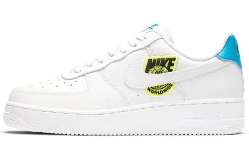 Nike Air Force 1 Low '07 Worldwide Pack White Blue Volt Women's