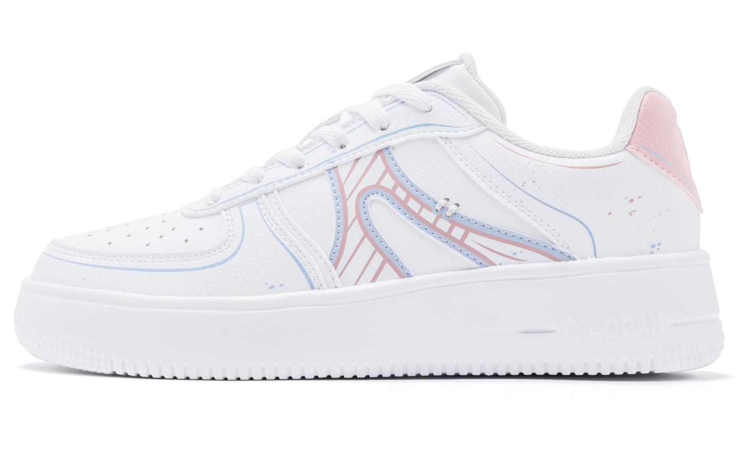Jordan Air Force 1 synthetic leather, youthful trend, comfortable temperament, versatile, classic, simple, sports, daily casual, thick sole, leather mesh laces, lightweight, balanced, wear-resistant and breathable, low-top sneakers, women's white powder