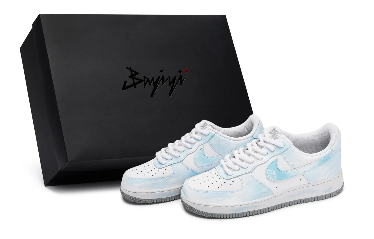 Nike Air Force 1 811 Manufacturing, Sky Blue Jade, Special Shoe Box Abrasion Resistant Abrasion Resistant Low top