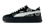 PUMA Smash Platform Non slip Lightweight Low top Skateboard Shoes Women's Black White