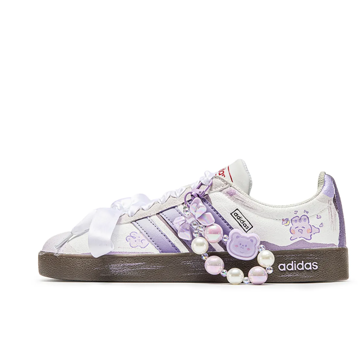 Adidas VL COURT 2.0 Dream Language Cushioning Low top Skateboard Shoes Unisex Purple Brown