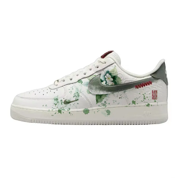 Nike Air Force 1 Jasper Green, Relaxing Camellia Slip Resistant Cushioning Low top Skateboard Shoes Unisex Green
