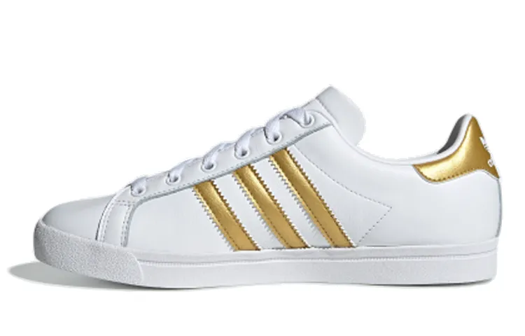 Adidas Originals Coast Star Slip Resistant Lightweight Non slip Lightweight Low top Skateboard Shoes Women's White Gold