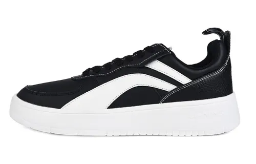 Li Ning Wave Superwave Vintage Lightweight Low top Skateboard Shoes Unisex Black White