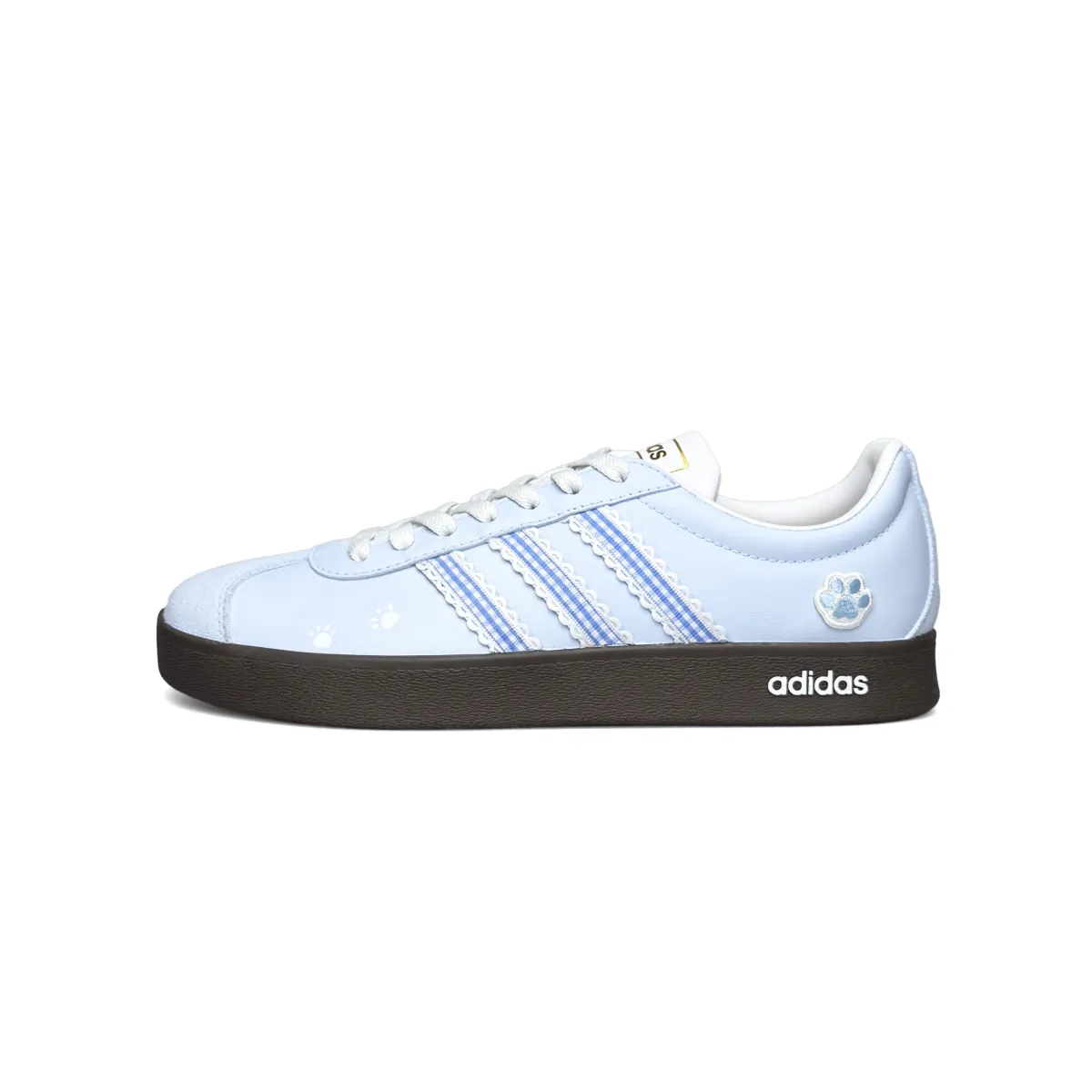 Adidas VL COURT 2.0 Cream Meow Language Low top Skateboard Shoes Unisex Blue