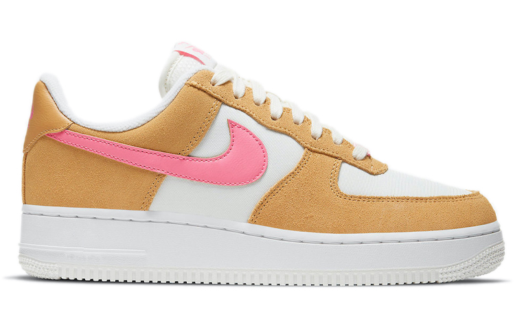 Женские кеды Nike Air Force 1 (желто-розово-белые) — Жёлтыйрозовыйбелый — фото 2