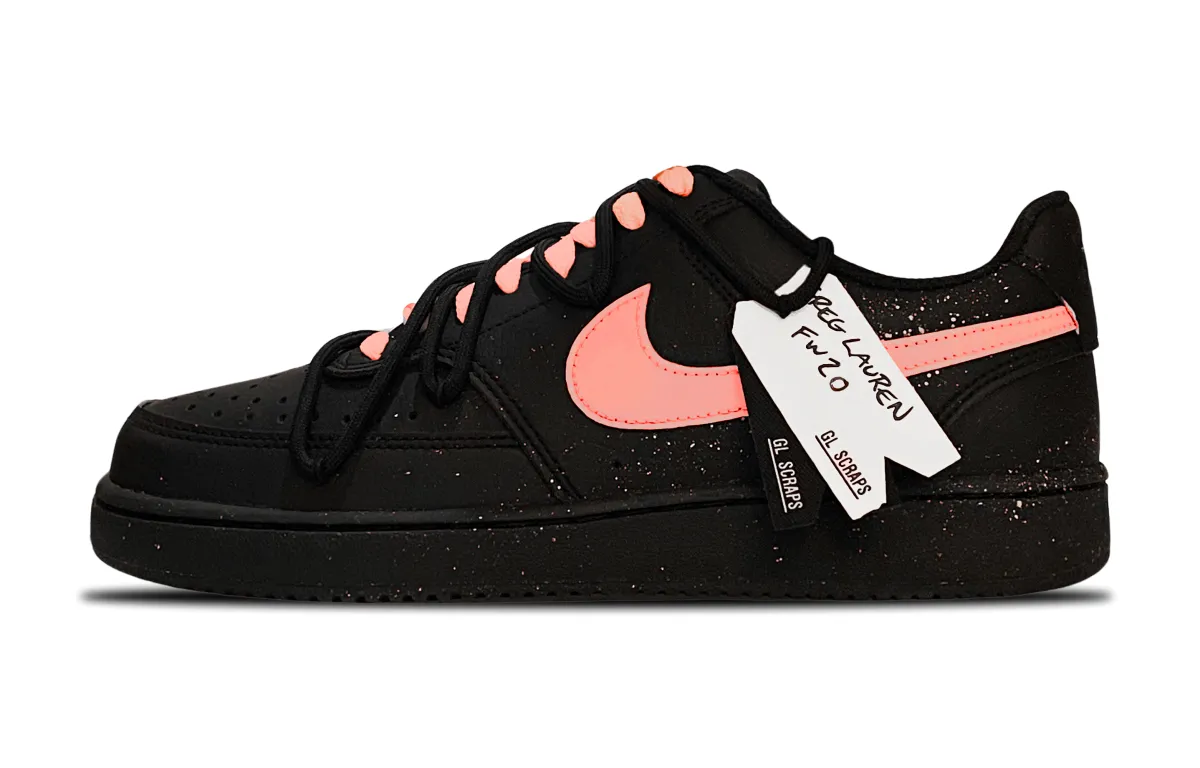Nike Court Vision Slip Resistant Low top Skateboard Shoes Unisex Black Pink