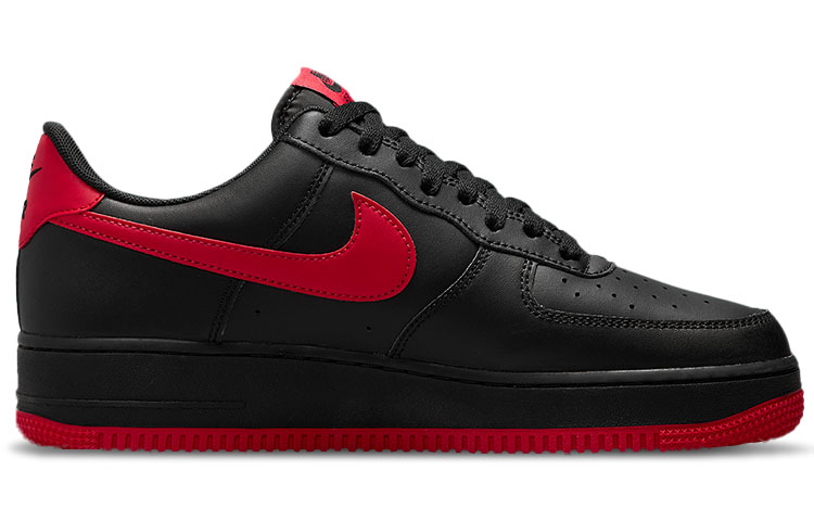 Мужские кроссовки Nike Air Force 1 (черно-красные) — фото 2