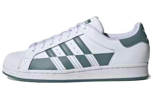 Adidas Originals Superstar Collection Low top Skateboard Shoes Unisex White Emerald