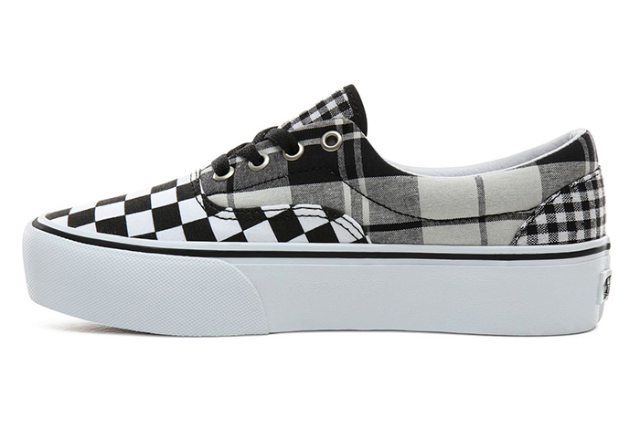 Vans Plaid Checkerboard Era Platform Shoes Black/White Women's