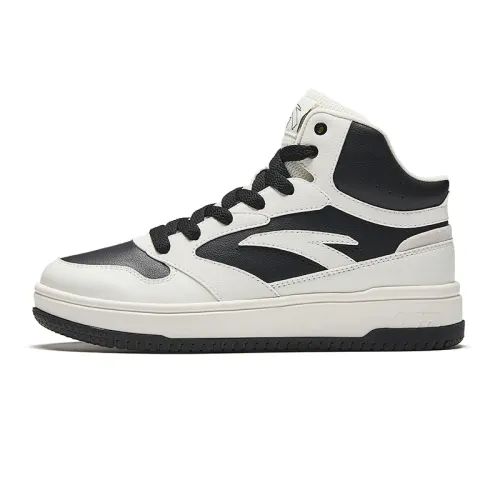 Anta Life Collection Slip Resistant Abrasion Resistant Mid top Skateboard Shoes Women's White Black