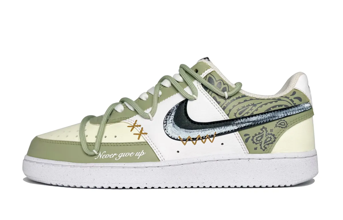 Nike Court Vision 1 Matcha Cashew Nut Low top Skateboard Shoes Men's Green Yellow