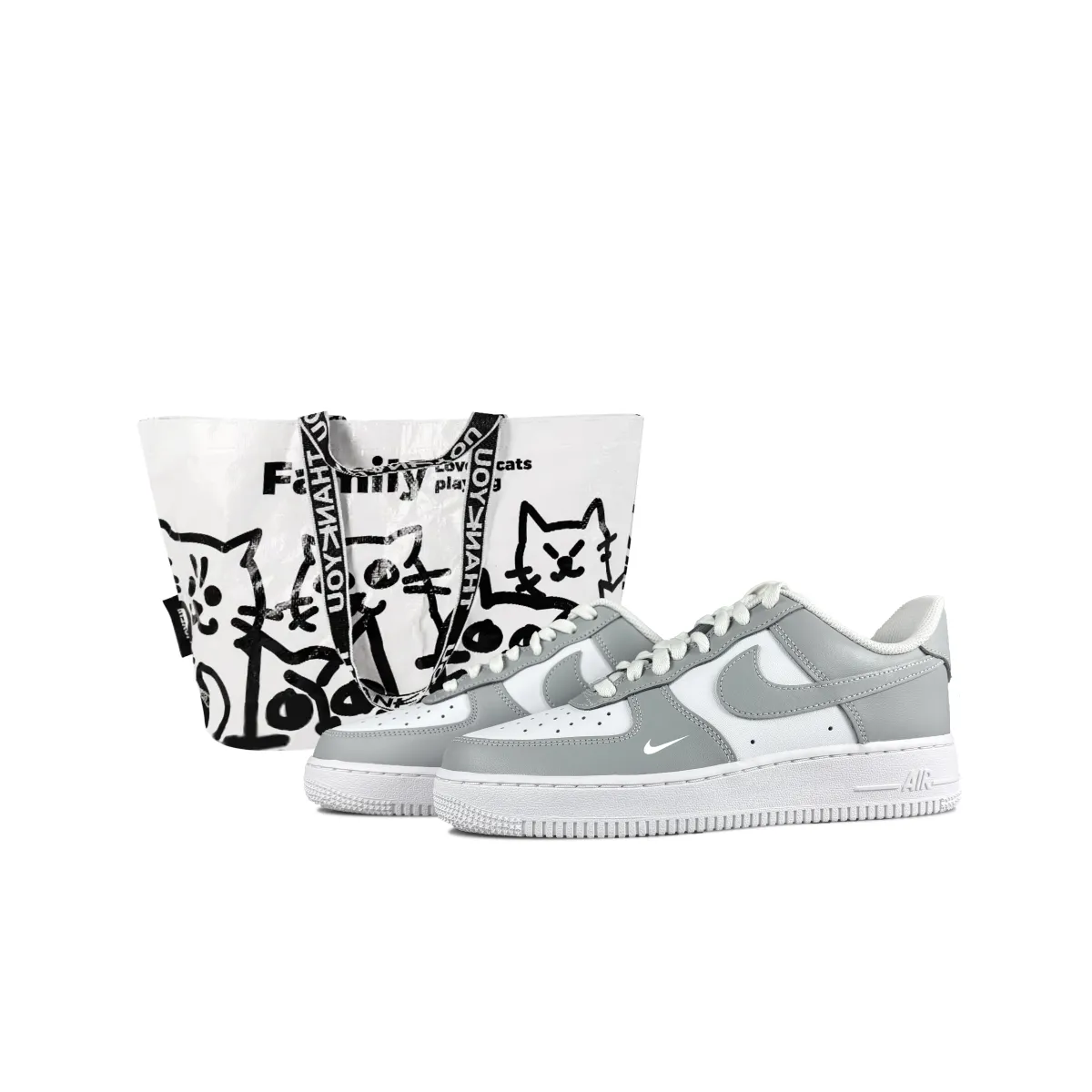 Nike Air Force 1 White Ink Eryun Slip Resistant Abrasion Resistant Slip Resistant Abrasion Resistant Low top