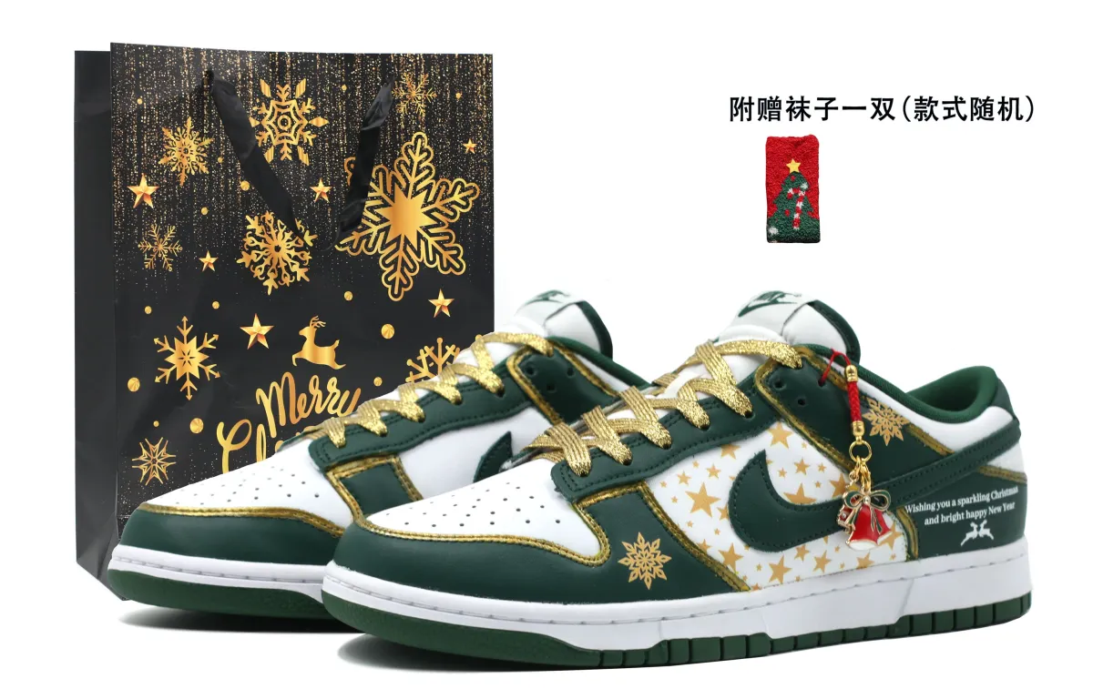 Nike Dunk Thermal Cushioning Thermal Cushioning Low top Skateboard Shoes Unisex White Green