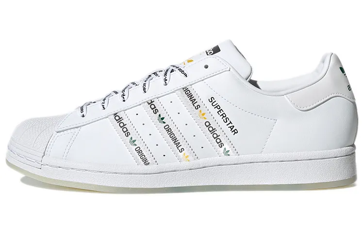 Adidas Superstar 'Logo Stripes - White Bright Green'