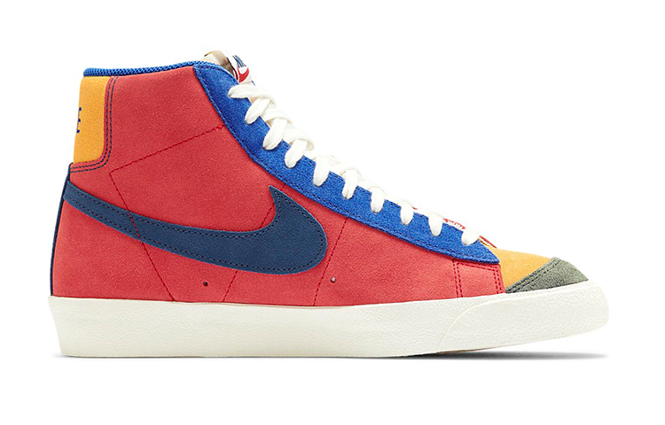 Мужские кеды Nike Blazer 77 vntg we suede (желтый / синий / красный) — Жёлтый / синий / красный — фото 2
