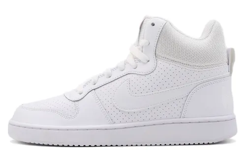 Nike Court Borough Non slip Lightweight Mid top Skateboard Shoes Men's Pure White
