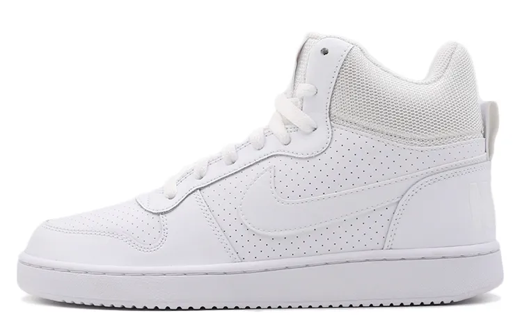 Nike Court Borough Non slip Lightweight Mid top Skateboard Shoes Men's Pure White